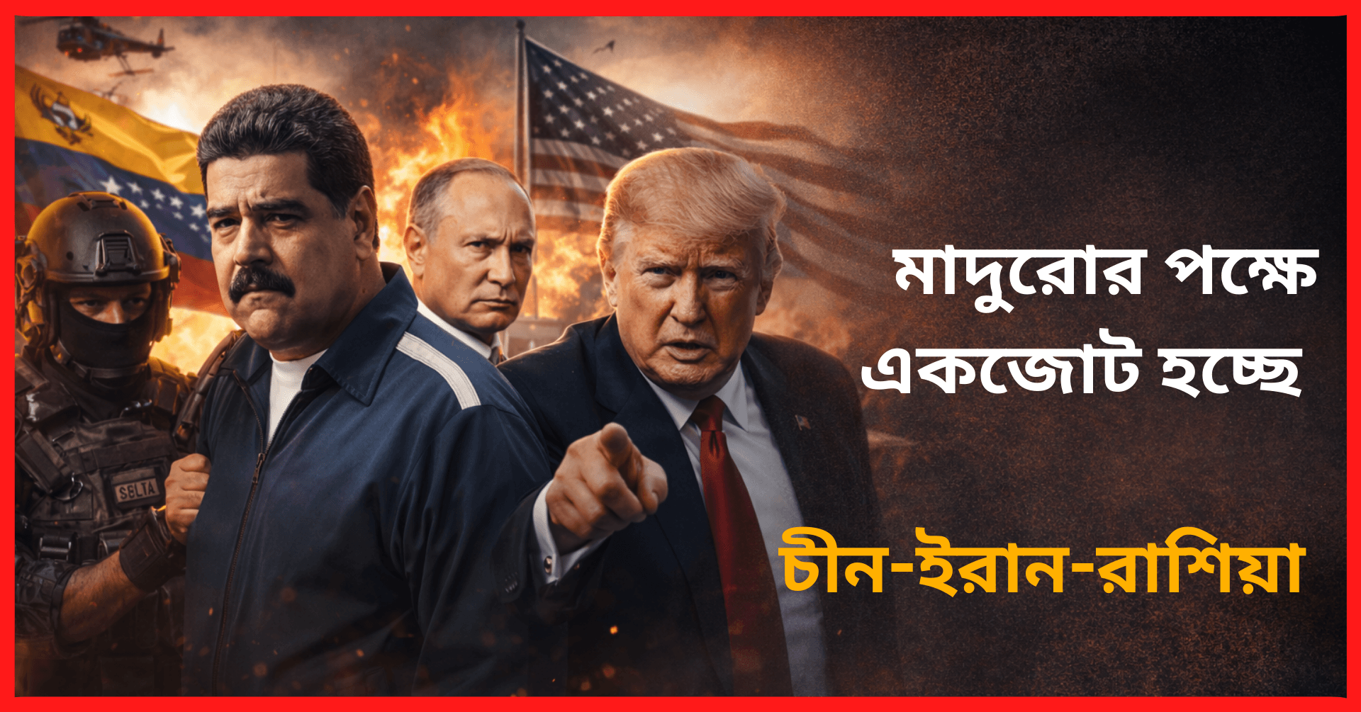 মাদুরো আটক নিয়ে ক্ষুব্ধ বিশ্ব: ট্রাম্পের অভিযানে রাশিয়া-চীন-ইরানের তীব্র নিন্দা